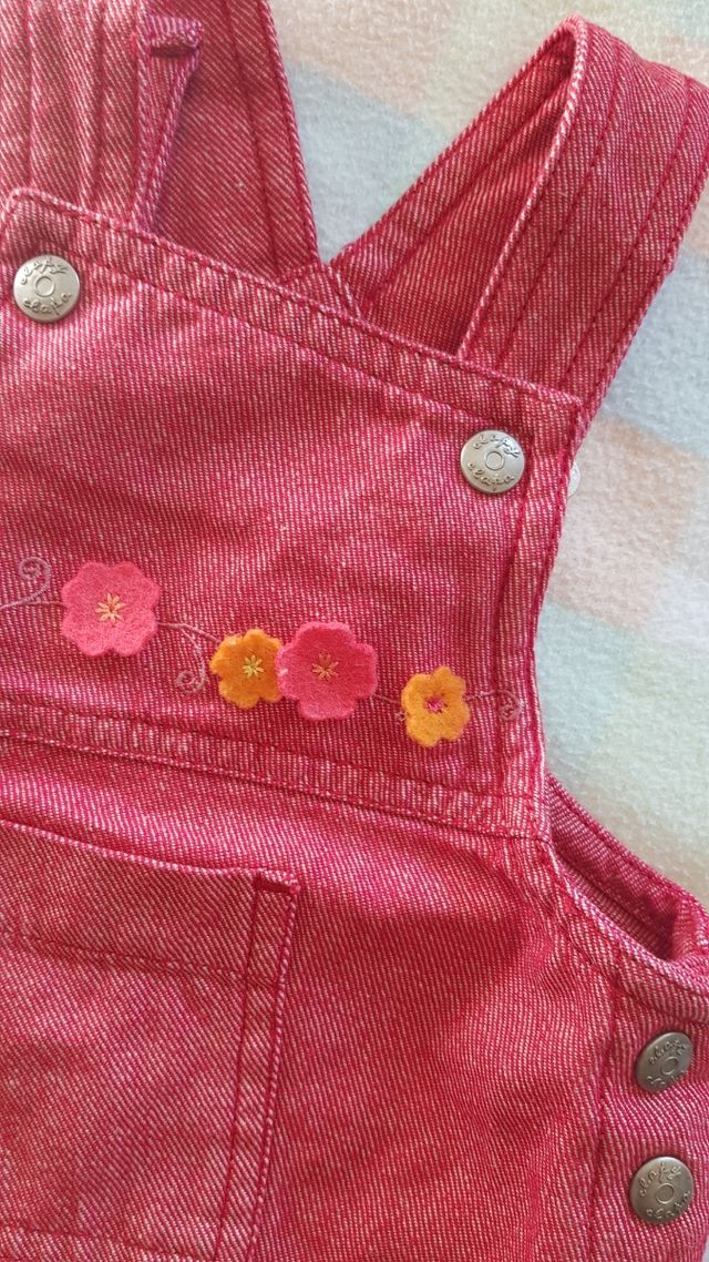 peto denim rojo niña 3-6