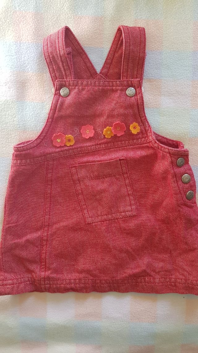 peto denim rojo niña 3-6