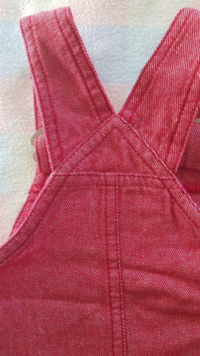 peto denim rojo niña 3-6