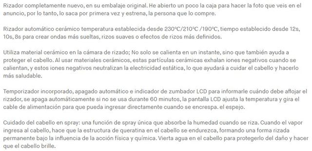 Rizador Pelo Profesional Vapor · Nuevo a estrenar