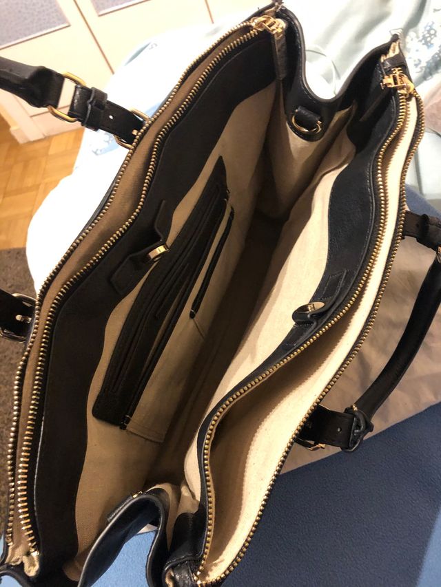 Bolso-maletín azul marino zara