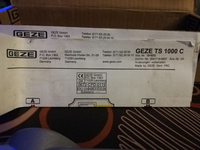 Muelle para puerta Geze TS 1000C