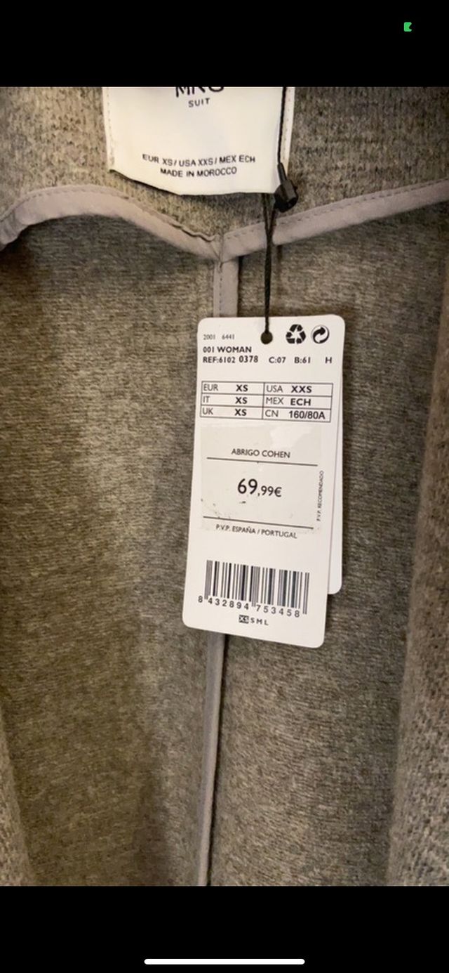 Abrigo cohen mango nuevo 