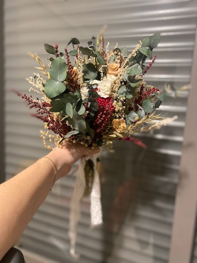 Ramo de flores preservadas