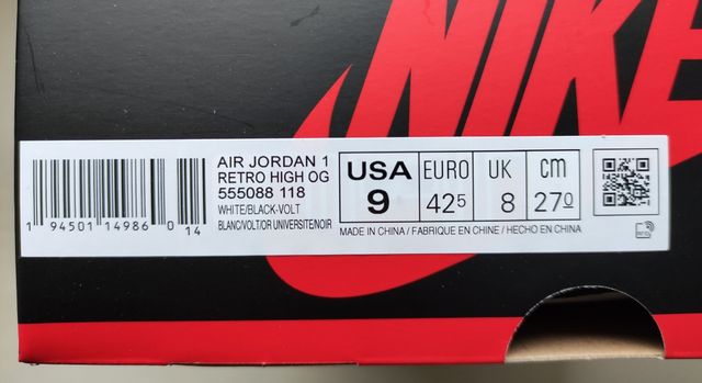 Jordan 1 VOLT GOLD OG 2020
(42,5)