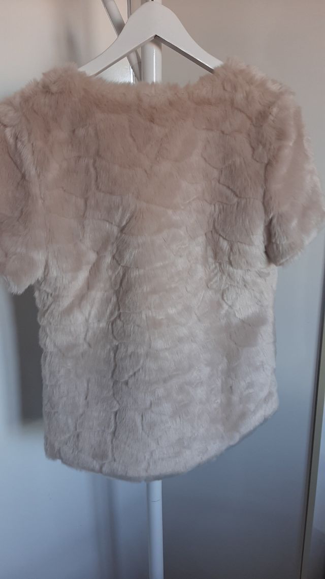 chaleco bershka rosa palo de pelo