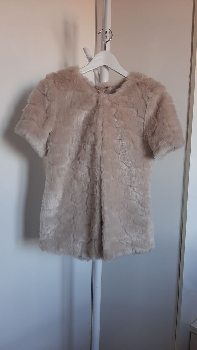 chaleco bershka rosa palo de pelo