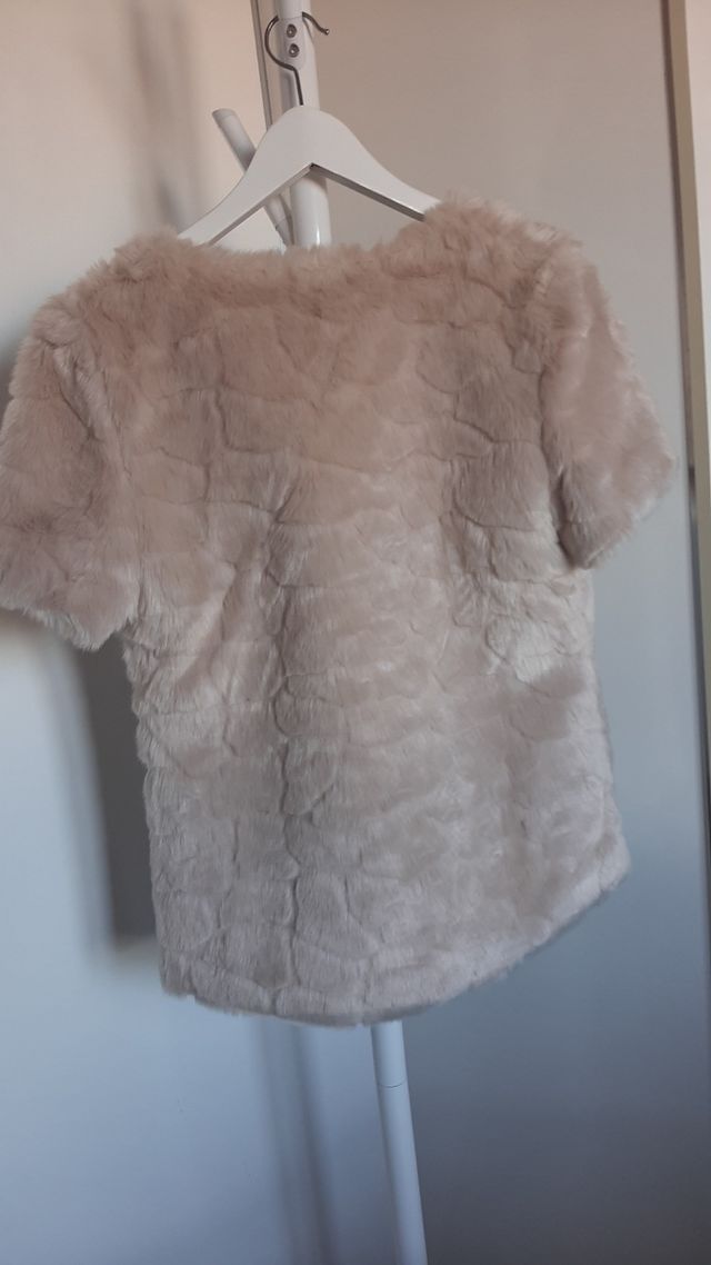 chaleco bershka rosa palo de pelo