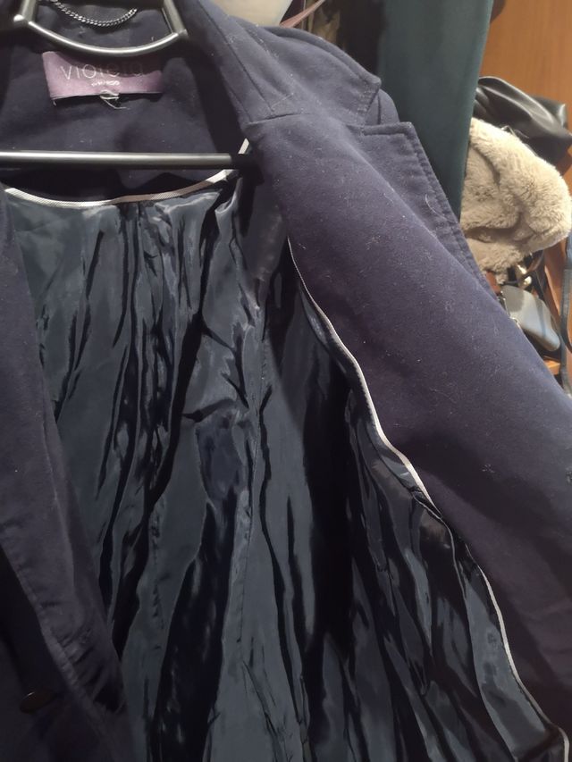 abrigo largo violeta by mango