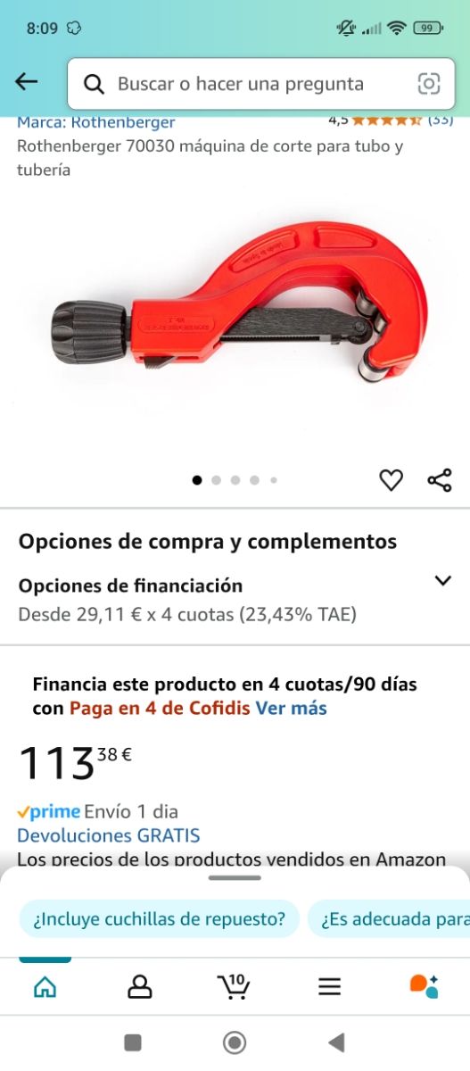 Cortatubo Rothenberger de 67mm