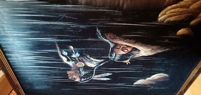 Cuadro Lobo y cachorro