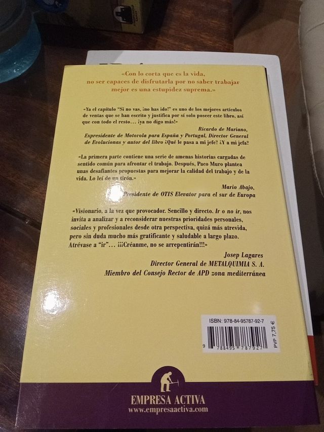 libro ir o no ir. paco muro