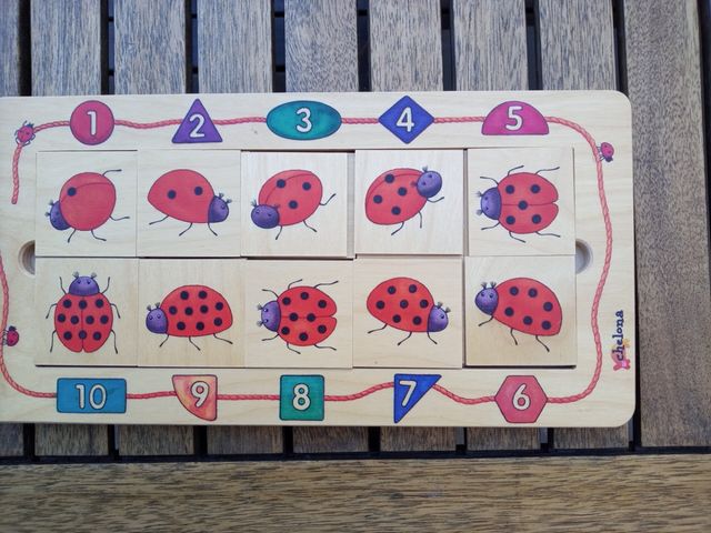 Juego de madera Ladybugs 3 juegos en uno