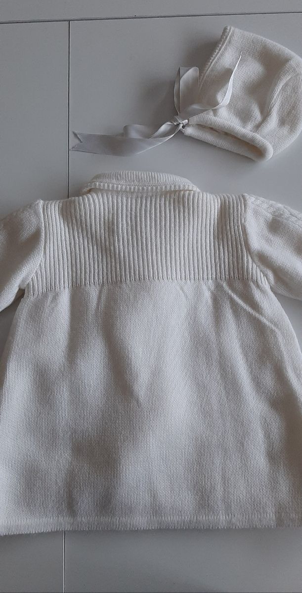 Abrigo punto y gorro 0-3 meses