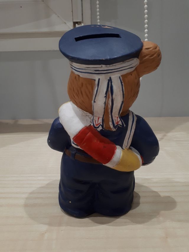 Hucha osito marinero de barro