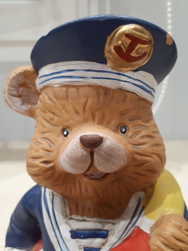 Hucha osito marinero de barro