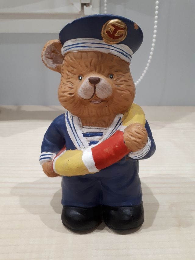 Hucha osito marinero de barro