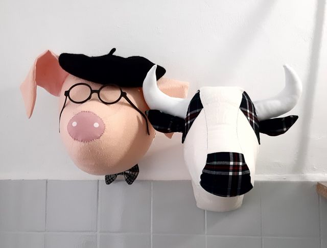 cabeza de cerdito de tela de DeSandra