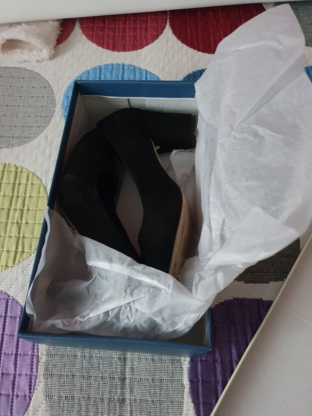 Zapatos tacón ante negros talla 37