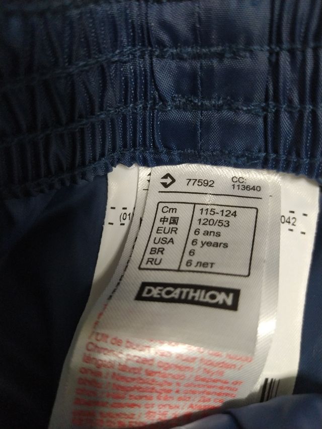 Pantalón de lluvia niño/a, talla 6 decathlon