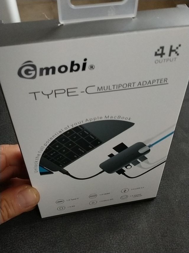 Adaptador Gmobi TYPE-C GN30H a Ethernet HUB 5 en 1