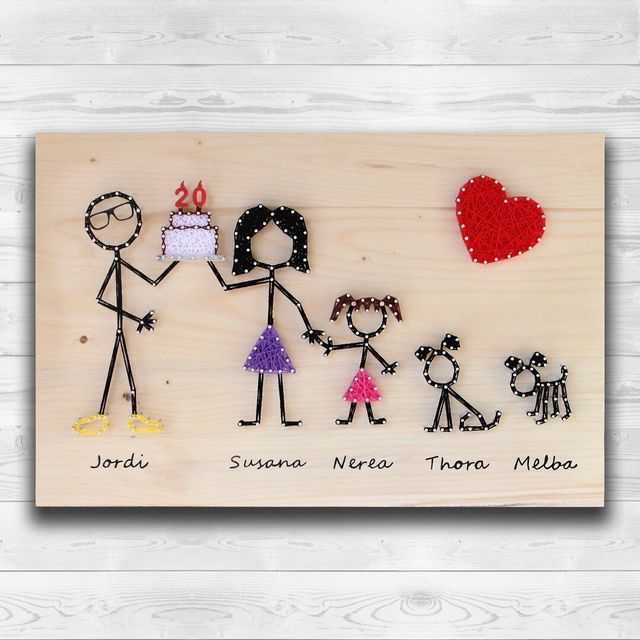 Cuadro hilos y clavos - Familia