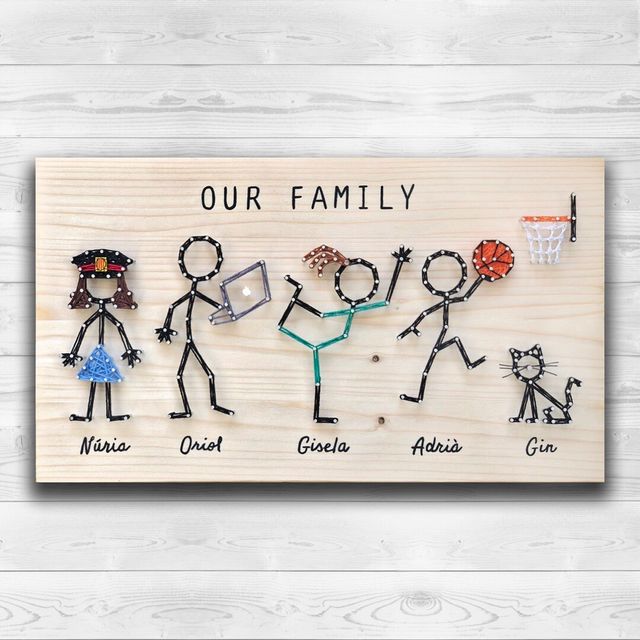 Cuadro hilos y clavos - Familia