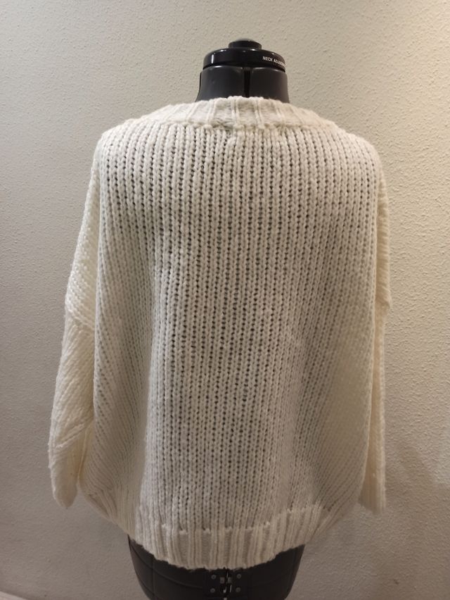 Jersey blanco lana talla única