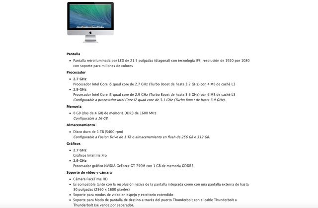 iMAC 21,5" FINALES 2013, UNIDAD DVD, TECLADO RATÓN
