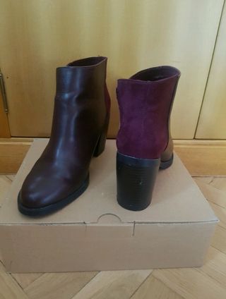 Botines de tacón granates de Stradivarius de segunda mano por 2 EUR en San  Fernando de Henares en WALLAPOP