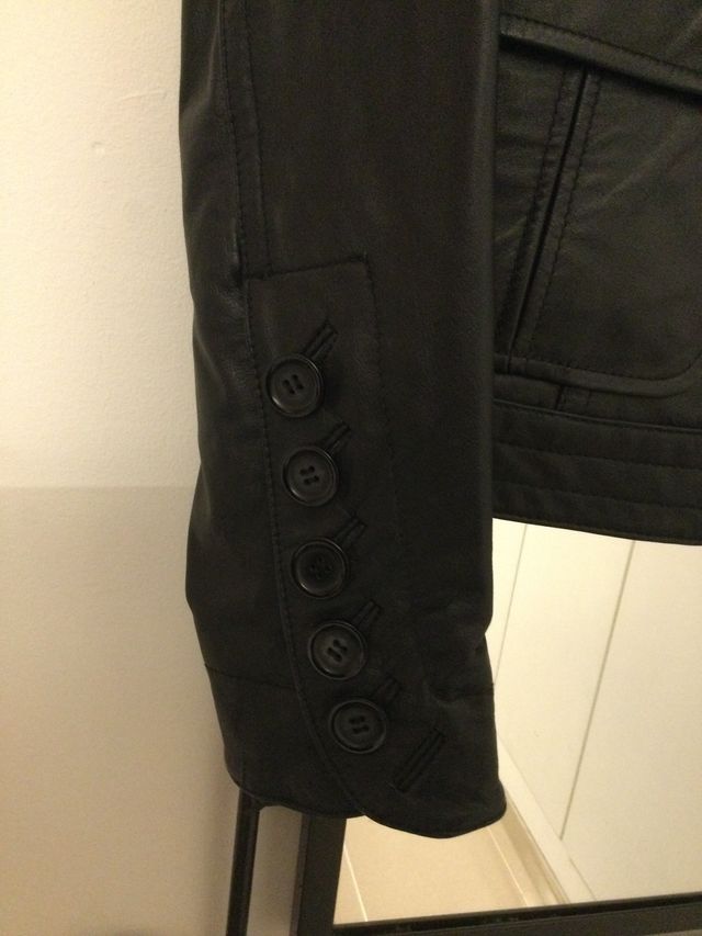 Chaqueta negra piel calidad mujer t 42 vintage