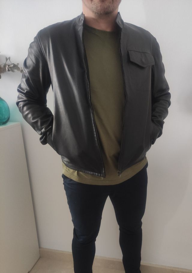 Chaqueta de cuero auténtico