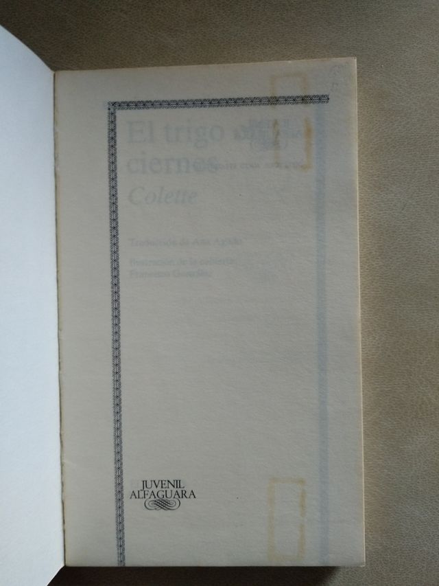 EL TRIGO EN CIERNES (Colette)