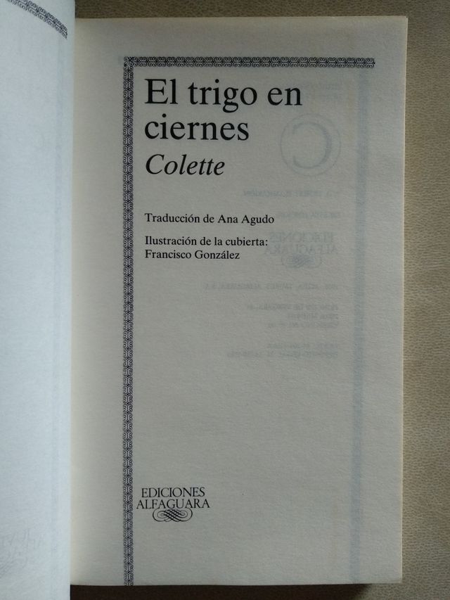 EL TRIGO EN CIERNES (Colette)