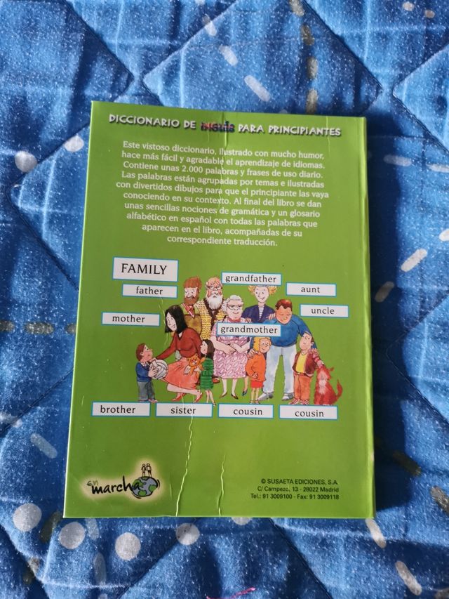 diccionario inglés + patito feo ingles + fichas in