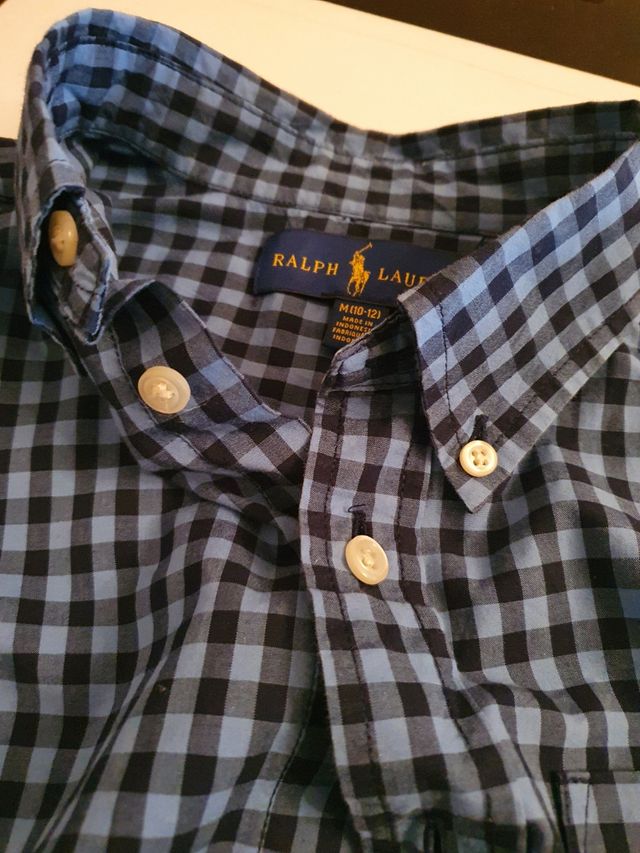 Camisa cuadros azul Ralph Lauren 10-12 añod