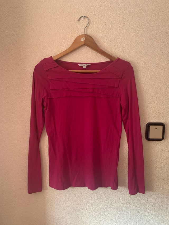 Camiseta manga larga rosa fucsia