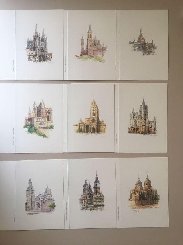 5 Láminas de catedrales 21x14.5 cm
