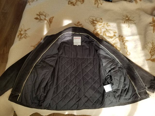 Cazadora de Cuero Marrón Oscuro