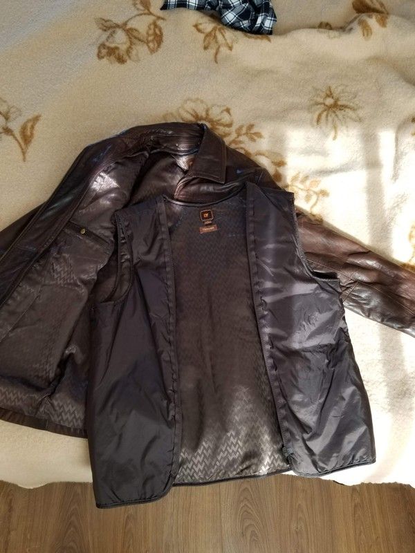 Abrigo de Cuero Marrón Largo