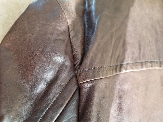 Abrigo de Cuero Marrón Largo