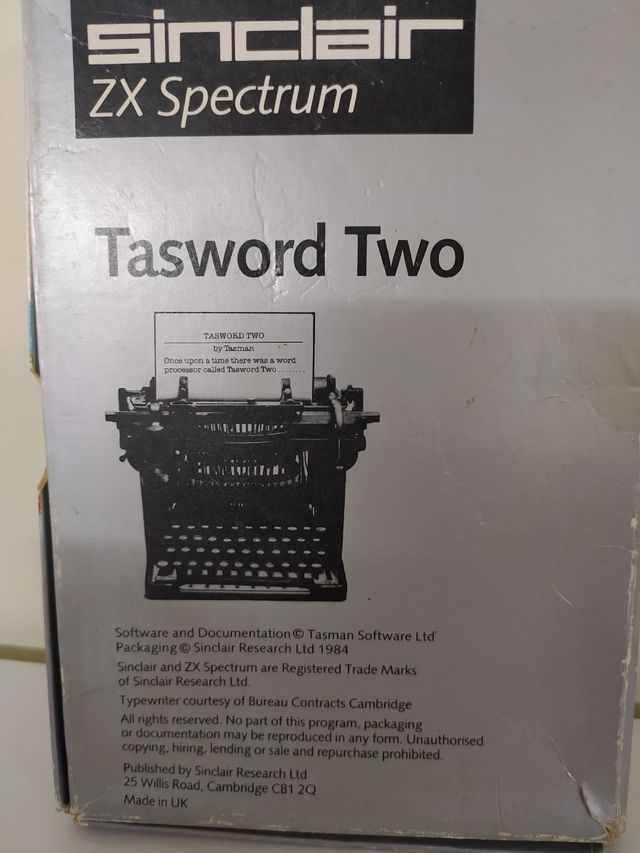 Tasword Two procesador de textos Spectrum 48K