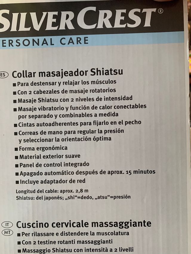Masajeador cervical shiatsu
