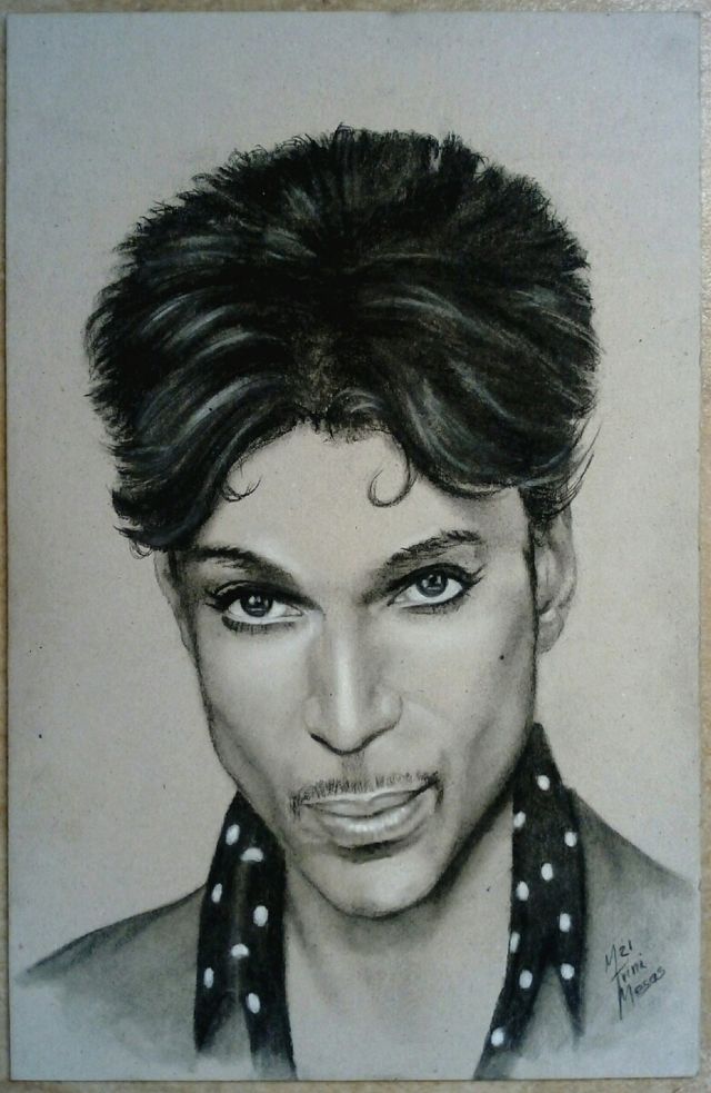 retrato carboncillo de Prince