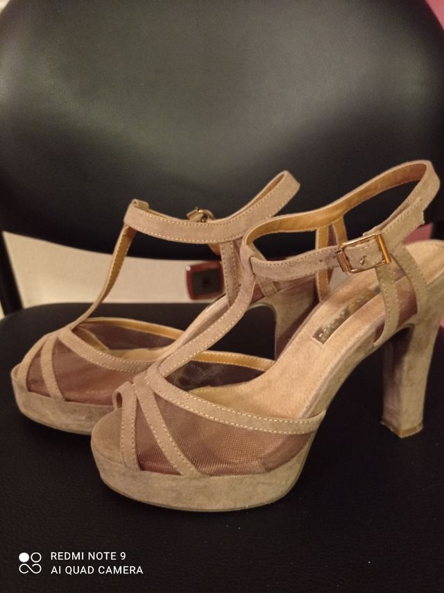 Sandalias ante beige 37