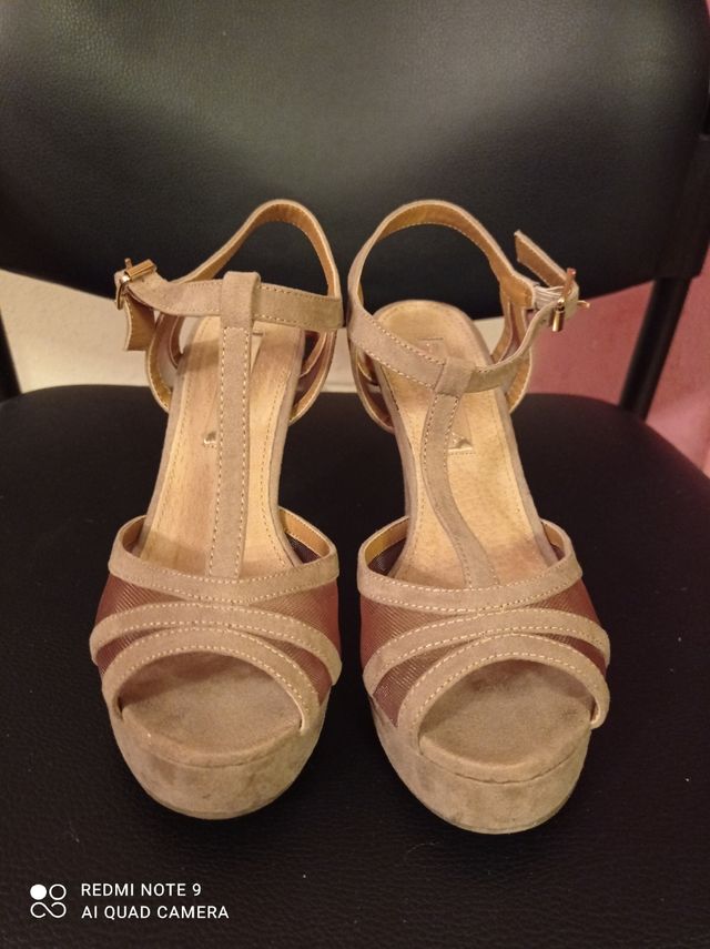 Sandalias ante beige 37