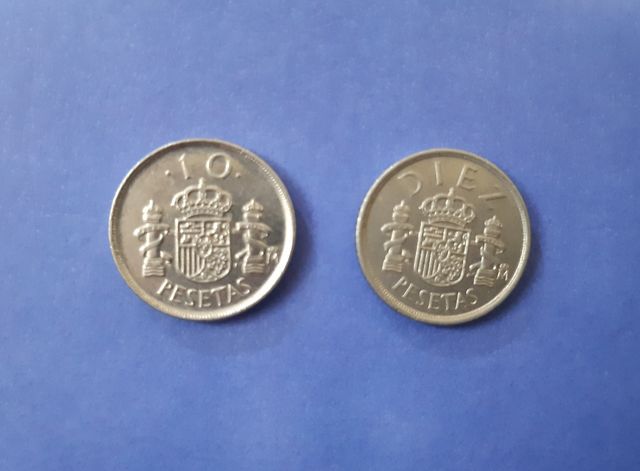 Monedas pesetas moderna
