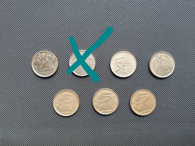 Monedas pesetas moderna