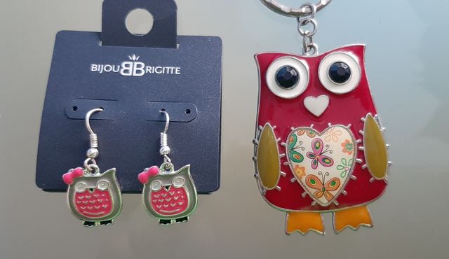 pendientes de plata + llavero decorativo A ESTRENA