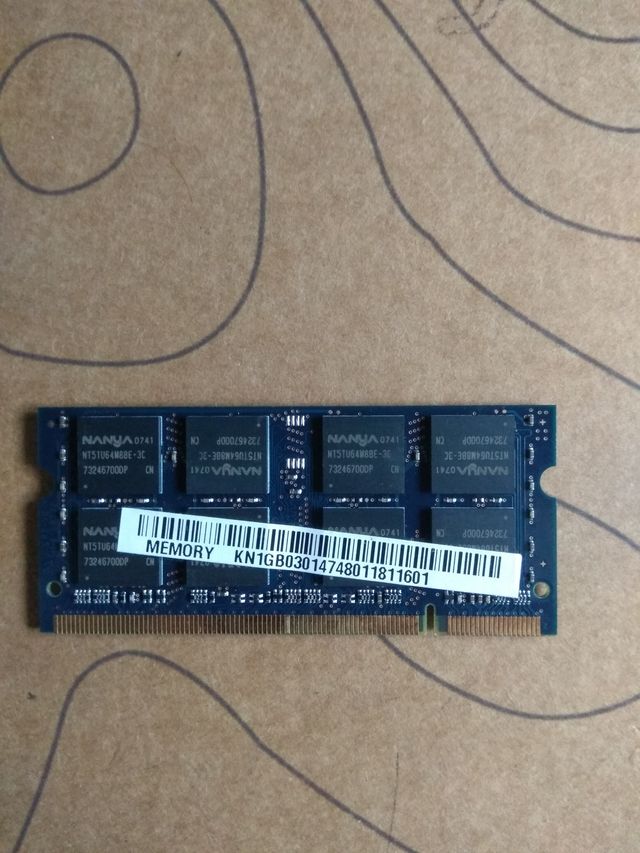 MEMORIA PORTATIL NANYA 1GB PC2-5300S. DDR2-667